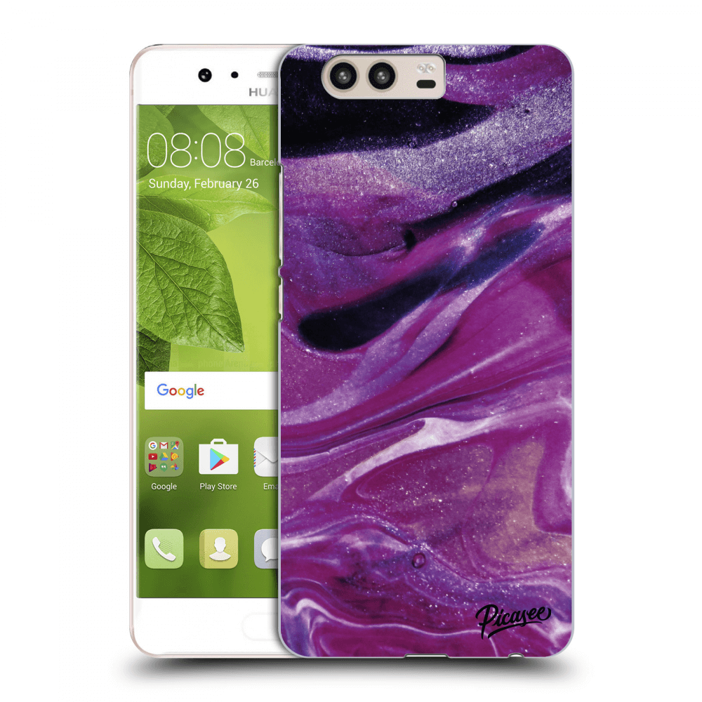 Picasee silikonový průhledný obal pro Huawei P10 - Purple glitter