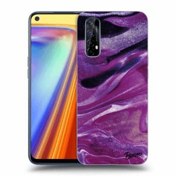 Picasee silikonový průhledný obal pro Realme 7 - Purple glitter