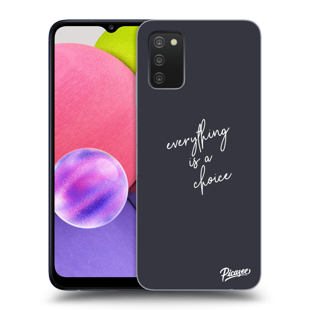 Picasee silikonový černý obal pro Samsung Galaxy A02s A025G - Everything is a choice