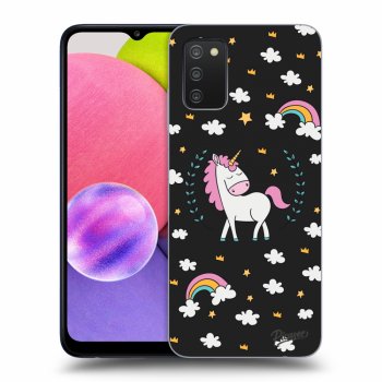 Picasee silikonový černý obal pro Samsung Galaxy A02s A025G - Unicorn star heaven