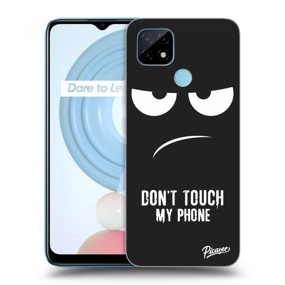 Picasee silikonový černý obal pro Realme C21 - Don't Touch My Phone