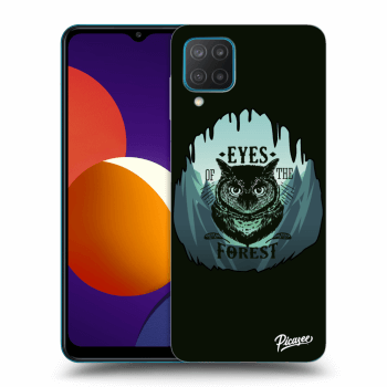 Picasee silikonový černý obal pro Samsung Galaxy M12 M127F - Forest owl