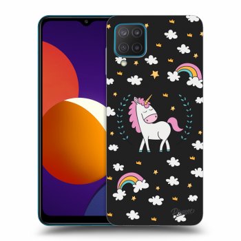 Picasee silikonový černý obal pro Samsung Galaxy M12 M127F - Unicorn star heaven