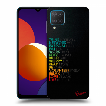 Picasee silikonový černý obal pro Samsung Galaxy M12 M127F - Motto life