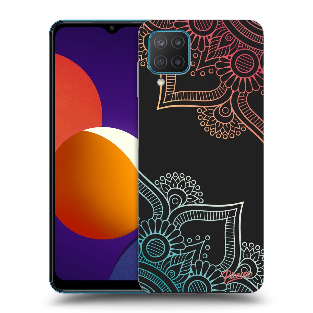Picasee silikonový černý obal pro Samsung Galaxy M12 M127F - Flowers pattern