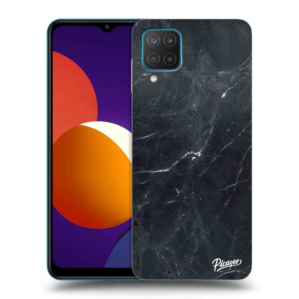 Picasee silikonový průhledný obal pro Samsung Galaxy M12 M127F - Black marble