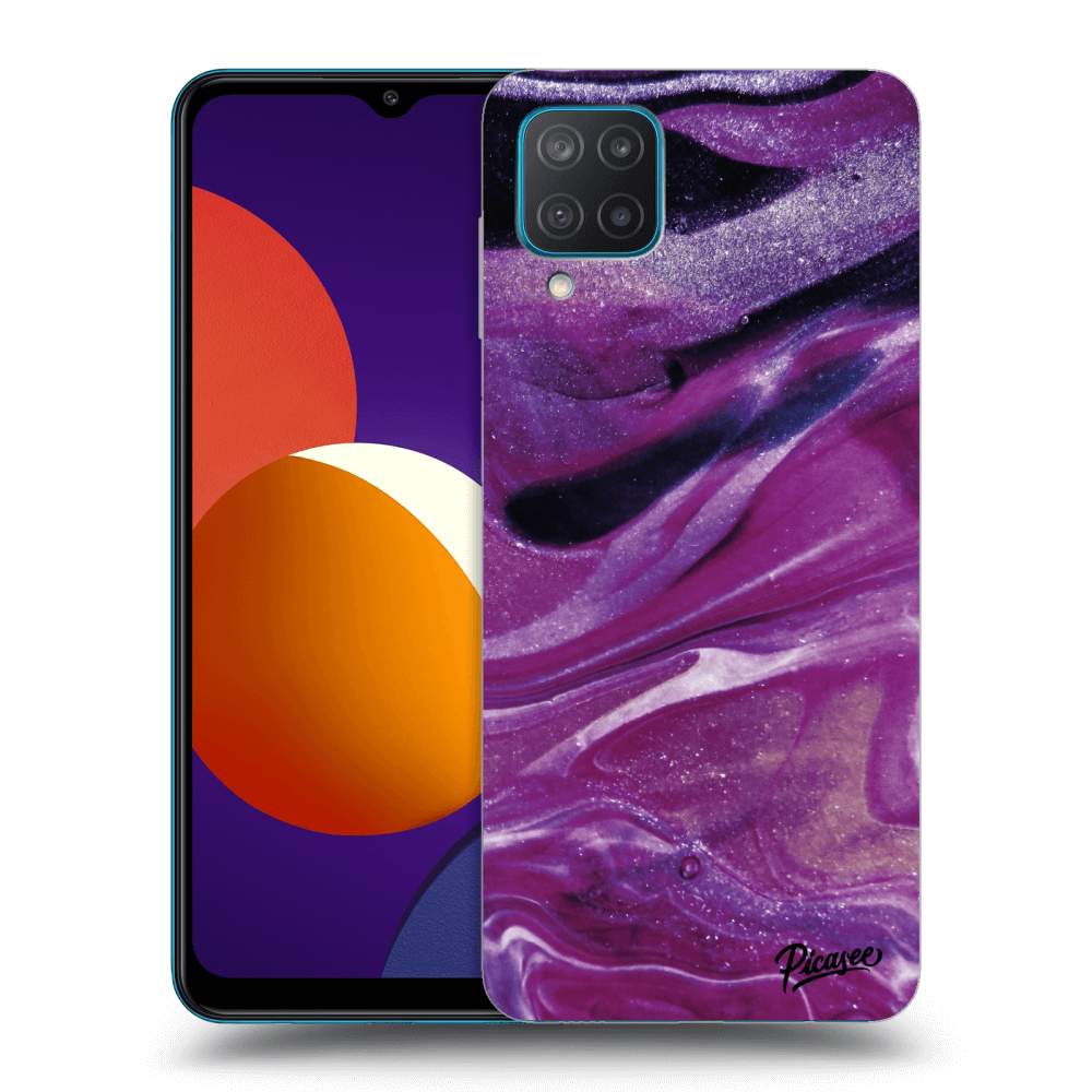 Picasee silikonový černý obal pro Samsung Galaxy M12 M127F - Purple glitter