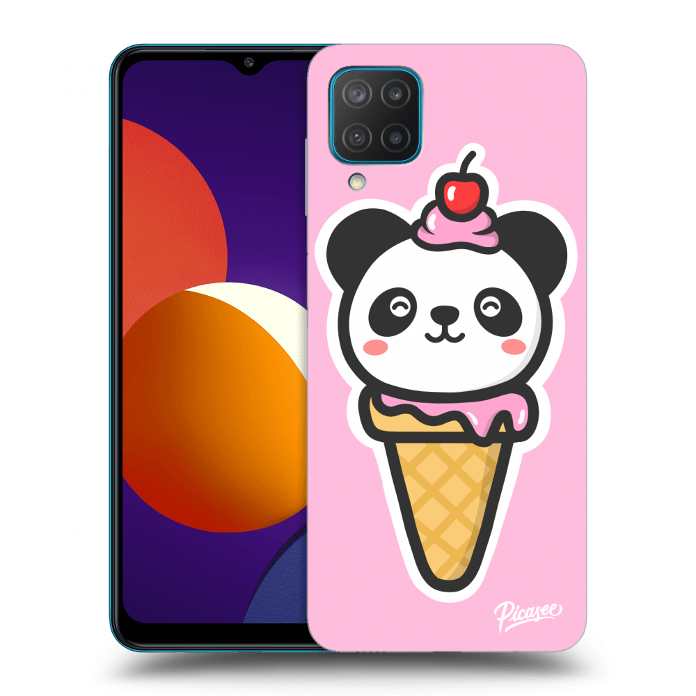Picasee silikonový průhledný obal pro Samsung Galaxy M12 M127F - Ice Cream Panda