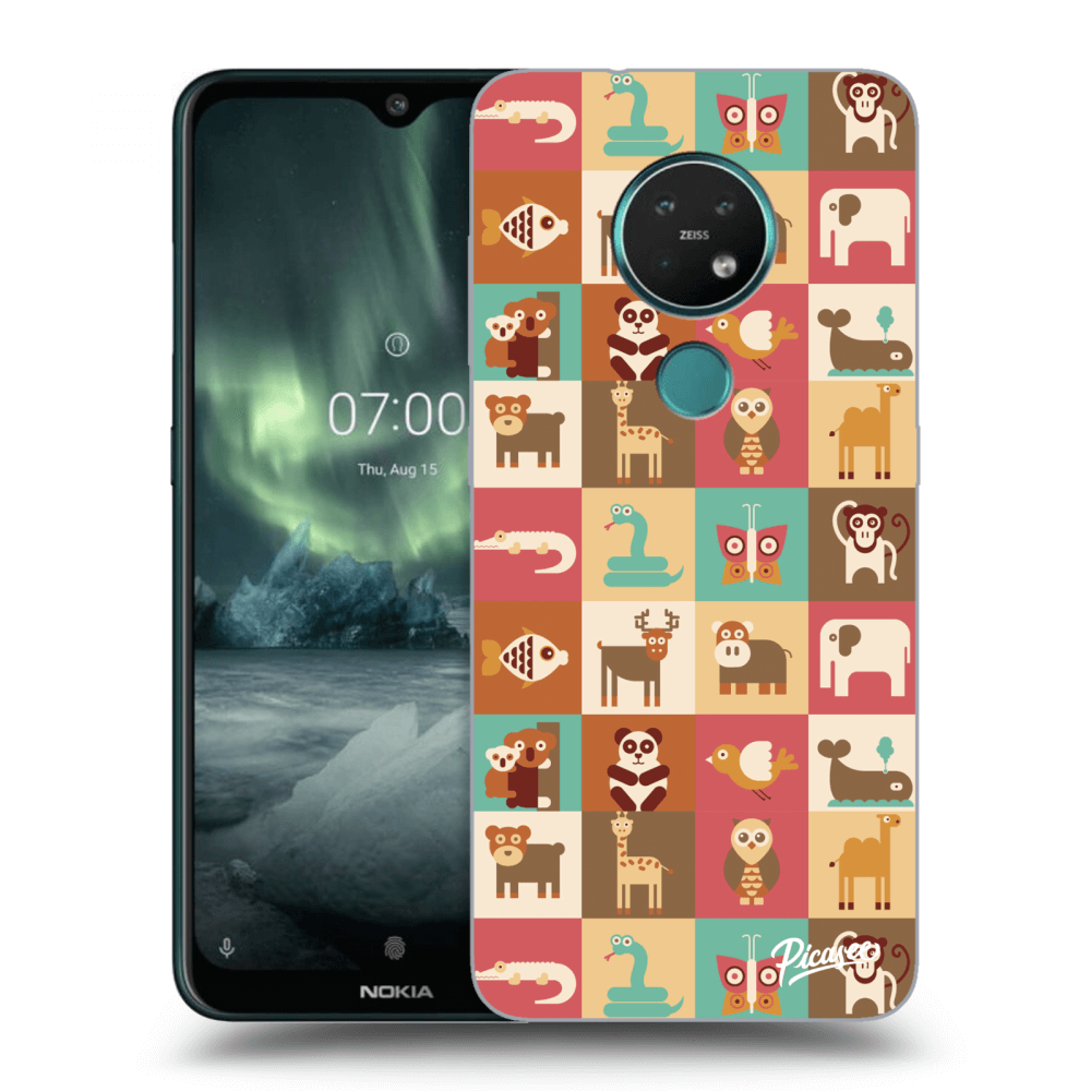 Picasee silikonový průhledný obal pro Nokia 7.2 - Animals
