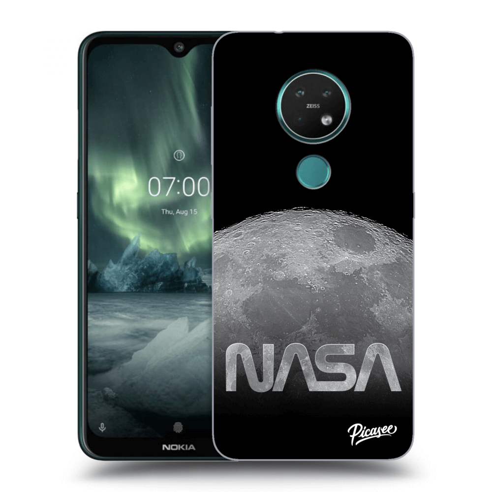 Picasee silikonový černý obal pro Nokia 7.2 - Moon Cut