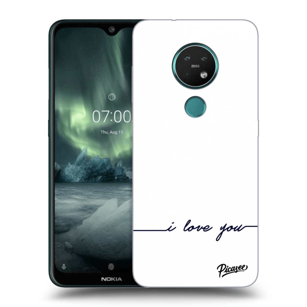 Picasee silikonový černý obal pro Nokia 7.2 - I love you