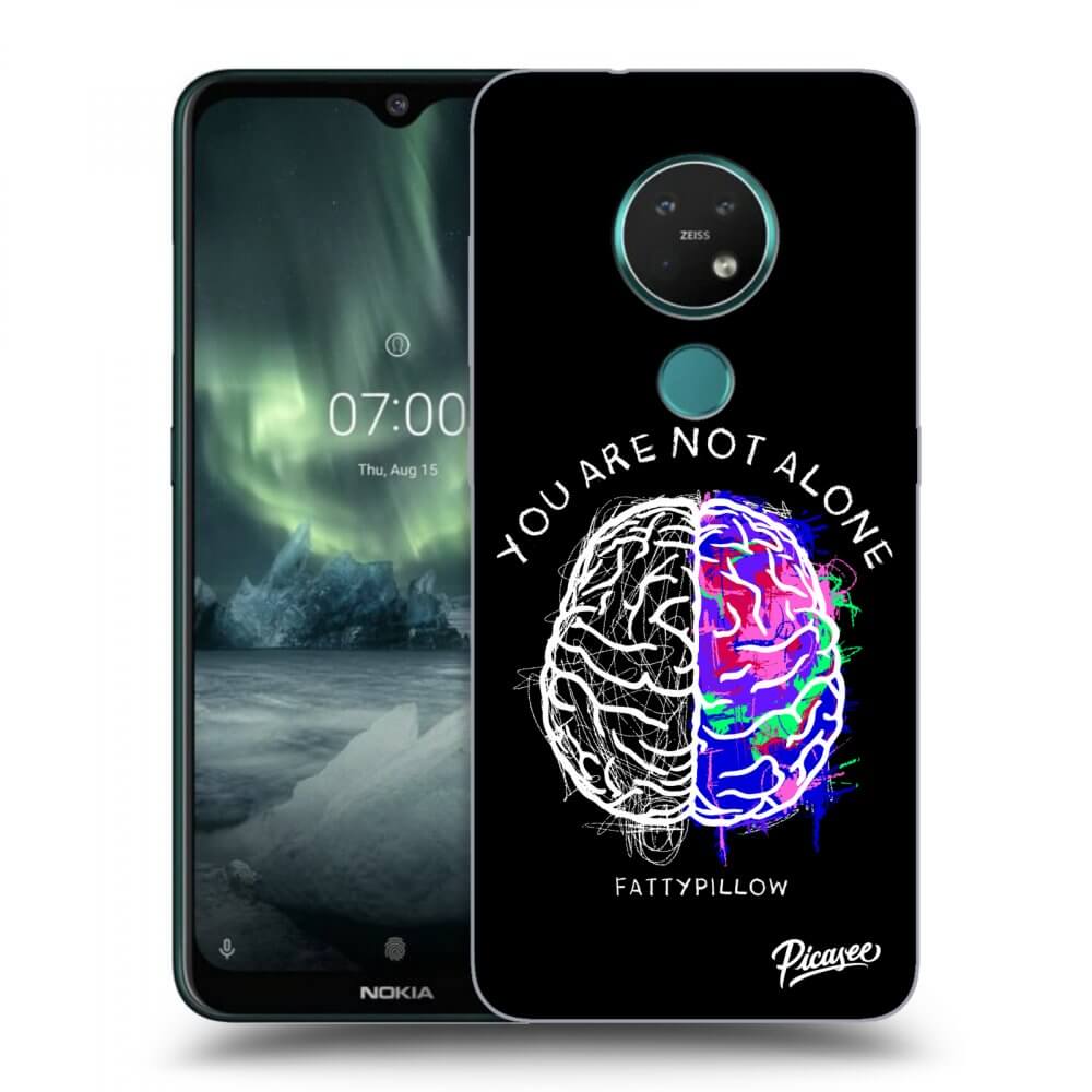 Picasee silikonový černý obal pro Nokia 7.2 - Brain - White