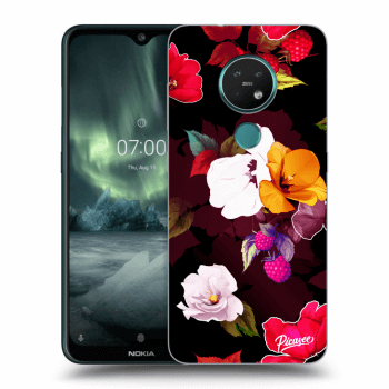 Picasee silikonový černý obal pro Nokia 7.2 - Flowers and Berries