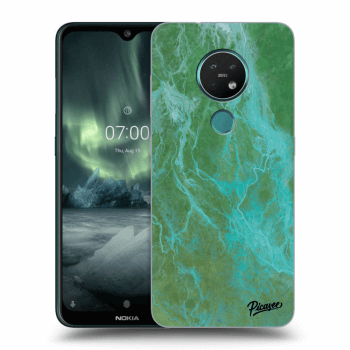 Picasee silikonový průhledný obal pro Nokia 7.2 - Green marble