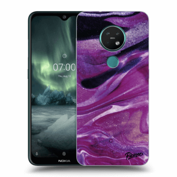 Picasee silikonový průhledný obal pro Nokia 7.2 - Purple glitter