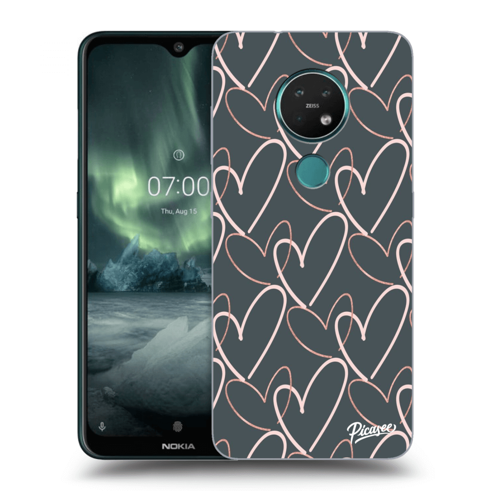 Picasee silikonový průhledný obal pro Nokia 7.2 - Lots of love