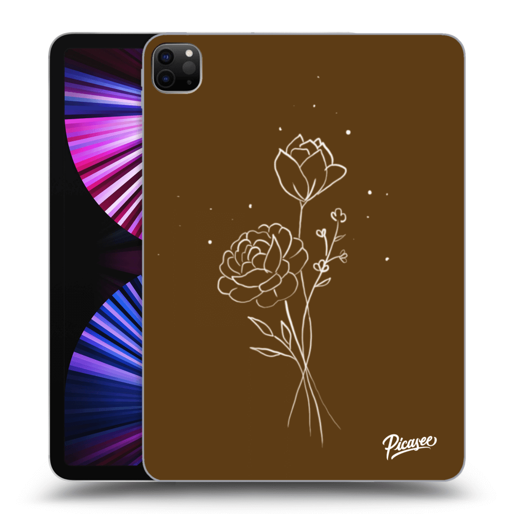 Picasee silikonový černý obal pro Apple iPad Pro 11" 2021 (3.gen) - Brown flowers