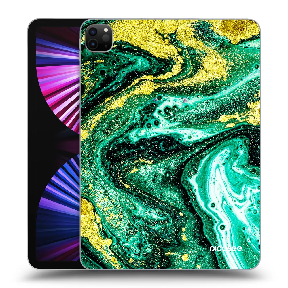 Picasee silikonový černý obal pro Apple iPad Pro 11" 2021 (3.gen) - Green Gold
