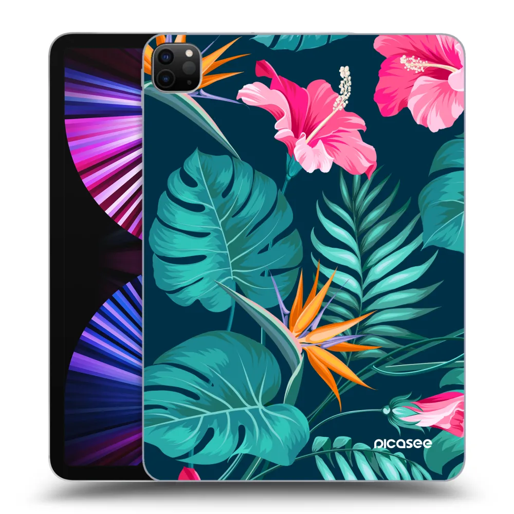 Picasee silikonový černý obal pro Apple iPad Pro 11" 2021 (3.gen) - Pink Monstera