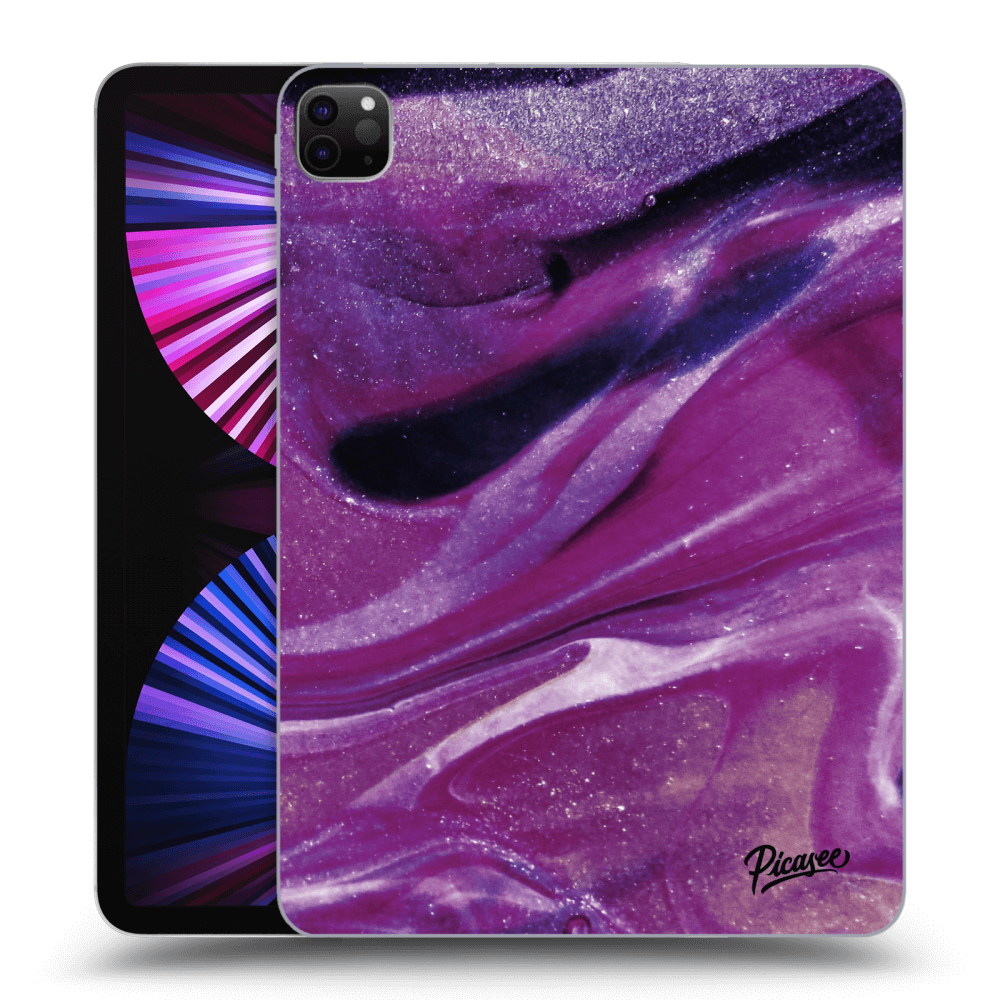 Picasee silikonový průhledný obal pro Apple iPad Pro 11" 2021 (3.gen) - Purple glitter