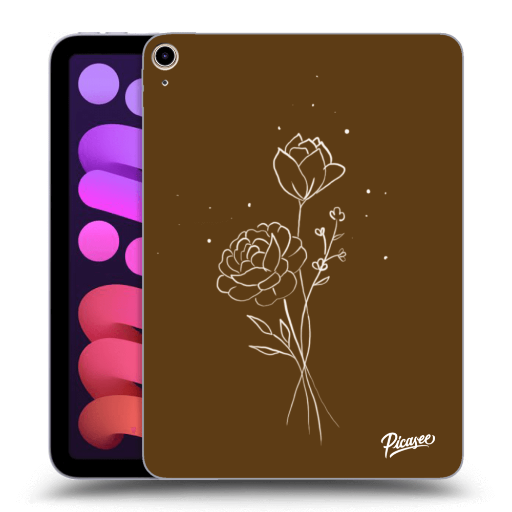 Picasee silikonový černý obal pro Apple iPad mini 2021 (6. gen) - Brown flowers