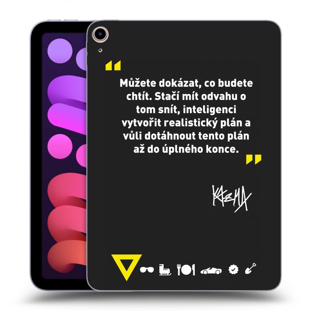 Picasee silikonový černý obal pro Apple iPad mini 2021 (6. gen) - Kazma - MŮŽETE DOKÁZAT, CO BUDETE CHTÍT