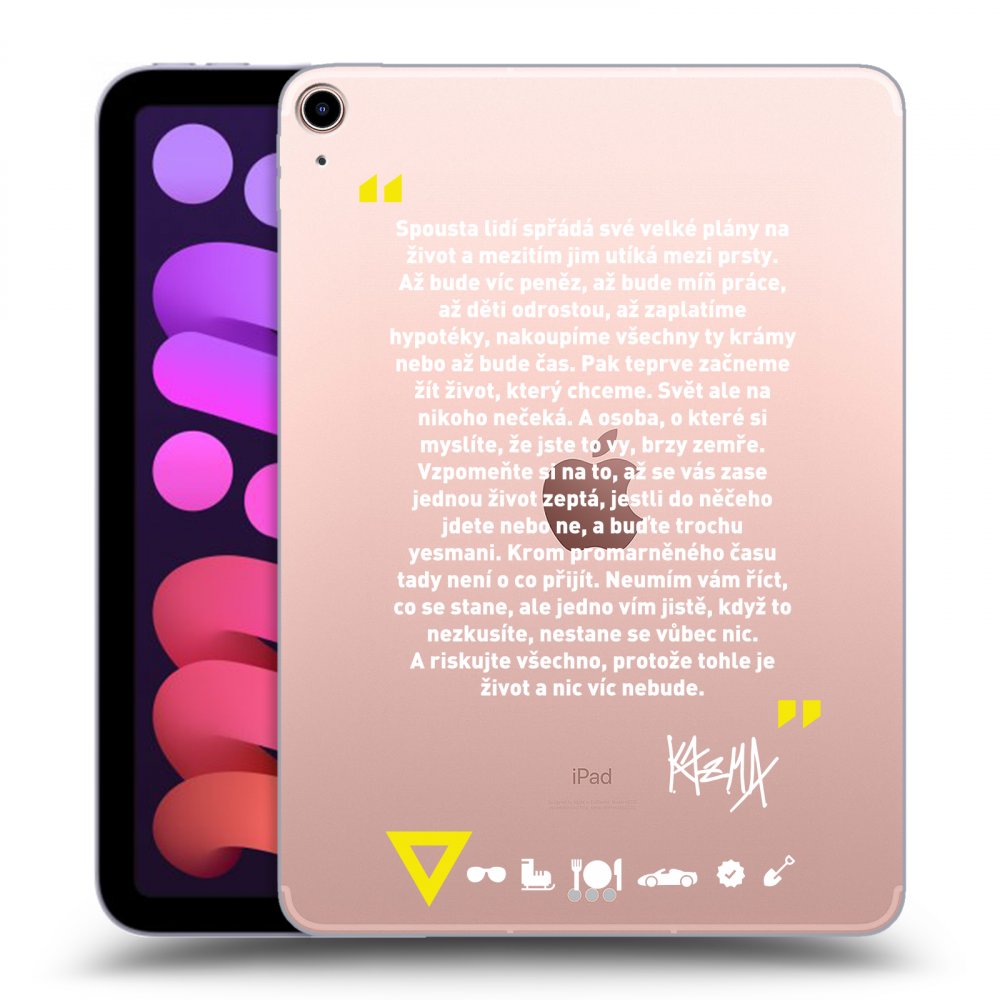 Picasee silikonový průhledný obal pro Apple iPad mini 2021 (6. gen) - Kazma - BUĎTE TROCHU YESMANI