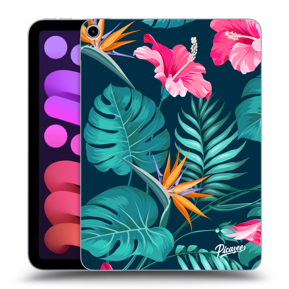 Picasee silikonový průhledný obal pro Apple iPad mini 2021 (6. gen) - Pink Monstera