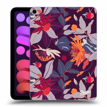 Picasee silikonový průhledný obal pro Apple iPad mini 2021 (6. gen) - Purple Leaf