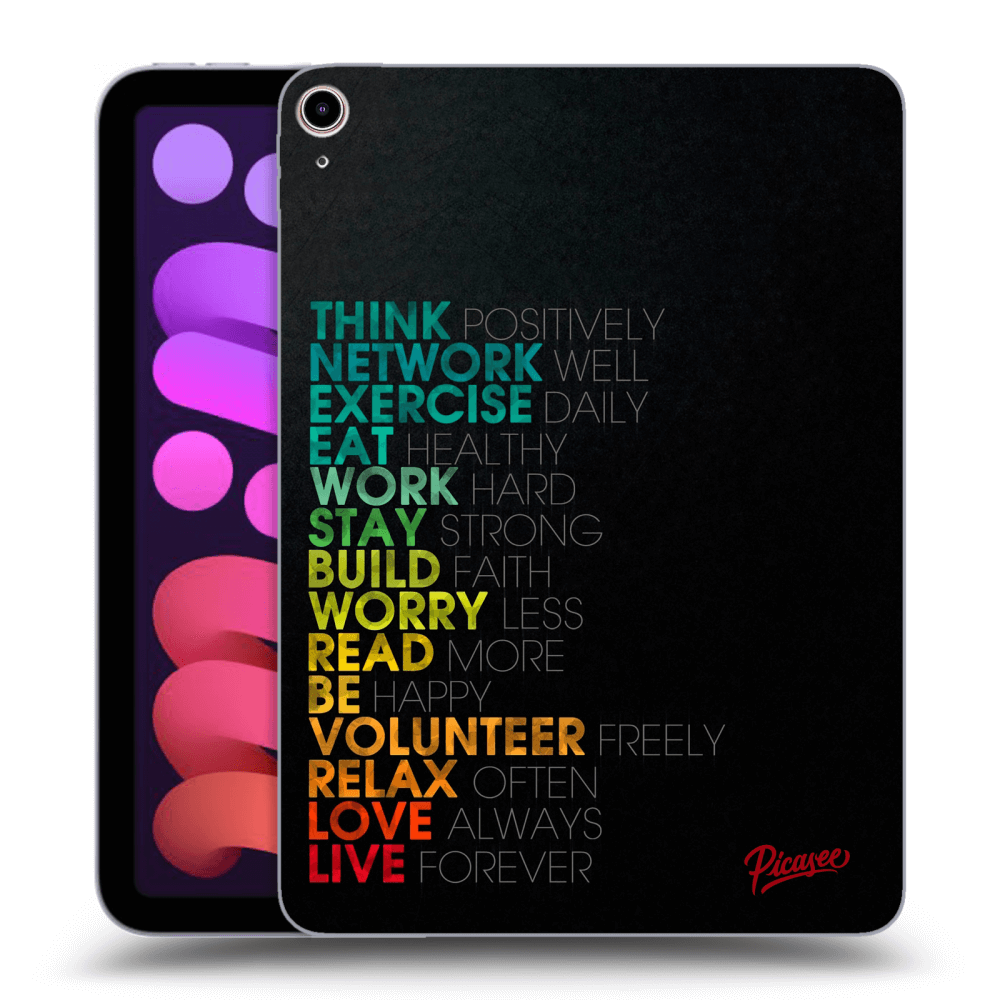 Picasee silikonový černý obal pro Apple iPad mini 2021 (6. gen) - Motto life