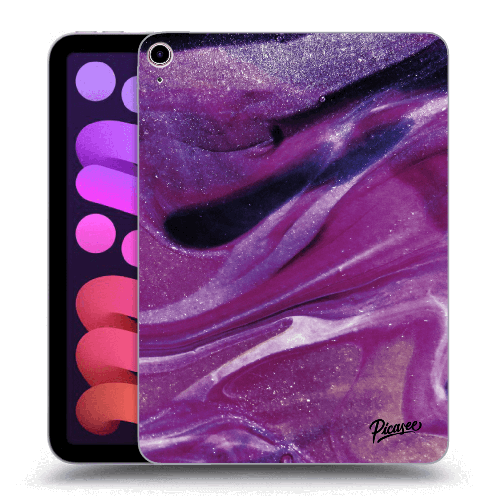 Picasee silikonový černý obal pro Apple iPad mini 2021 (6. gen) - Purple glitter