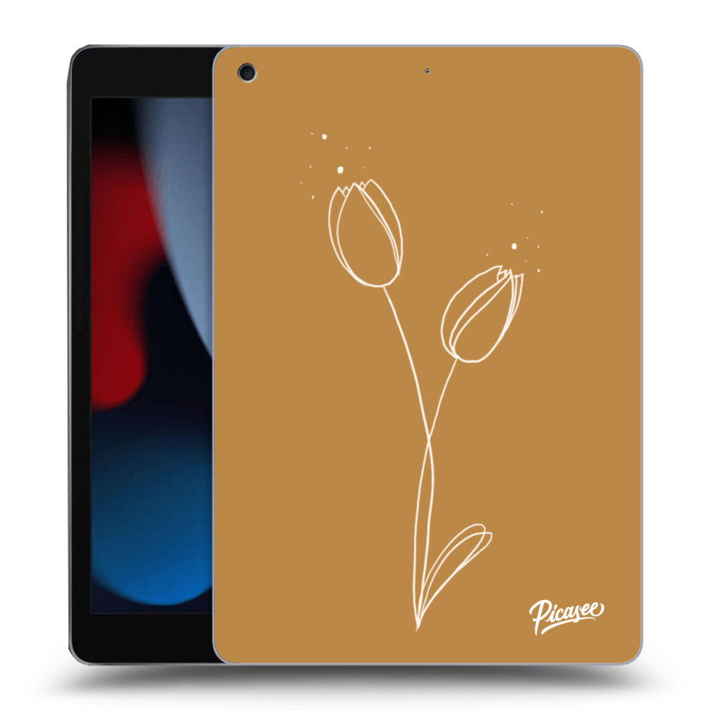 Picasee silikonový černý obal pro Apple iPad 10.2" 2021 (9. gen) - Tulips