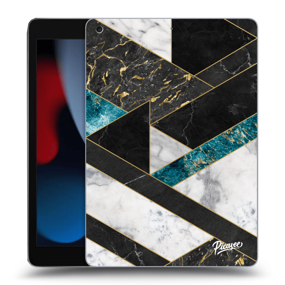 Picasee silikonový černý obal pro Apple iPad 10.2" 2021 (9. gen) - Dark geometry