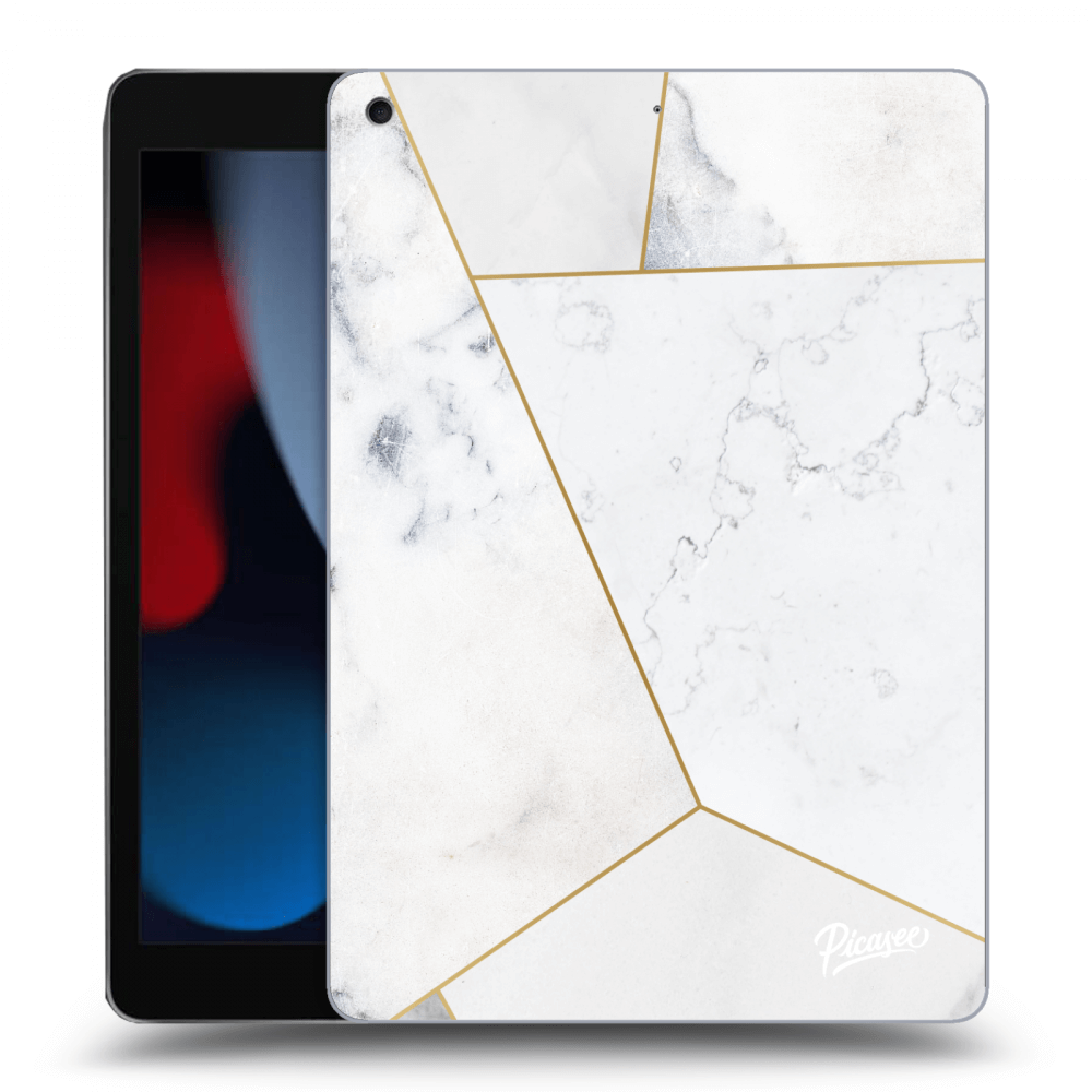 Picasee silikonový průhledný obal pro Apple iPad 10.2" 2021 (9. gen) - White tile