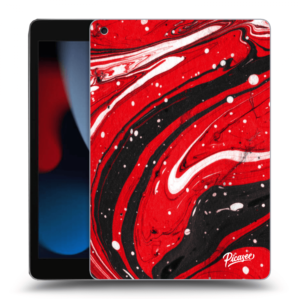 Picasee silikonový průhledný obal pro Apple iPad 10.2" 2021 (9. gen) - Red black