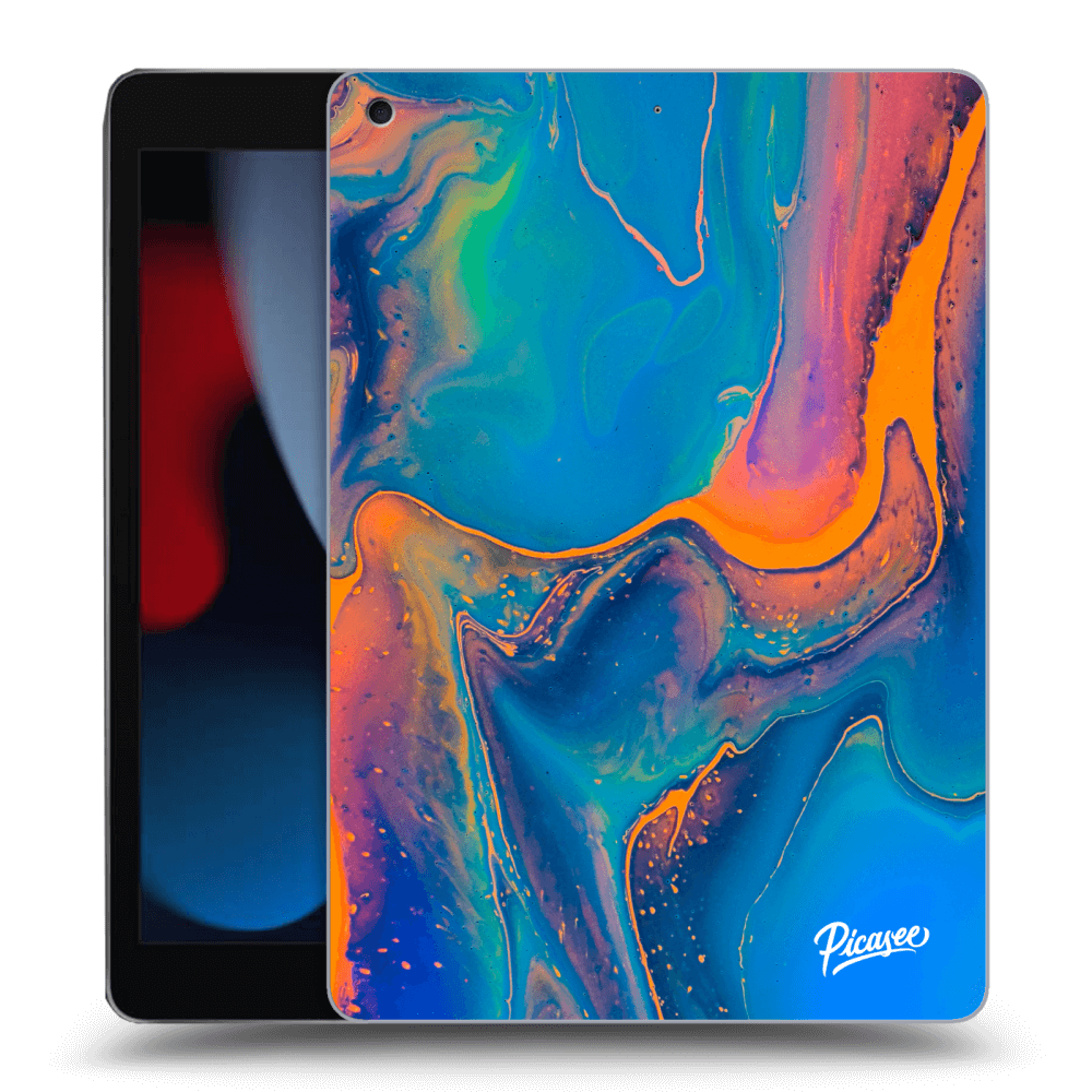 Picasee silikonový černý obal pro Apple iPad 10.2" 2021 (9. gen) - Rainbow