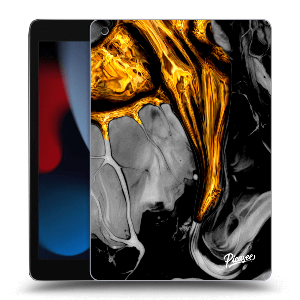 Picasee silikonový průhledný obal pro Apple iPad 10.2" 2021 (9. gen) - Black Gold