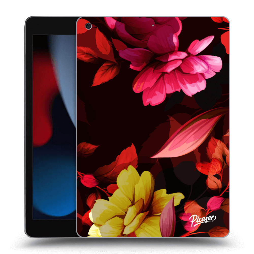 Picasee silikonový černý obal pro Apple iPad 10.2" 2021 (9. gen) - Dark Peonny