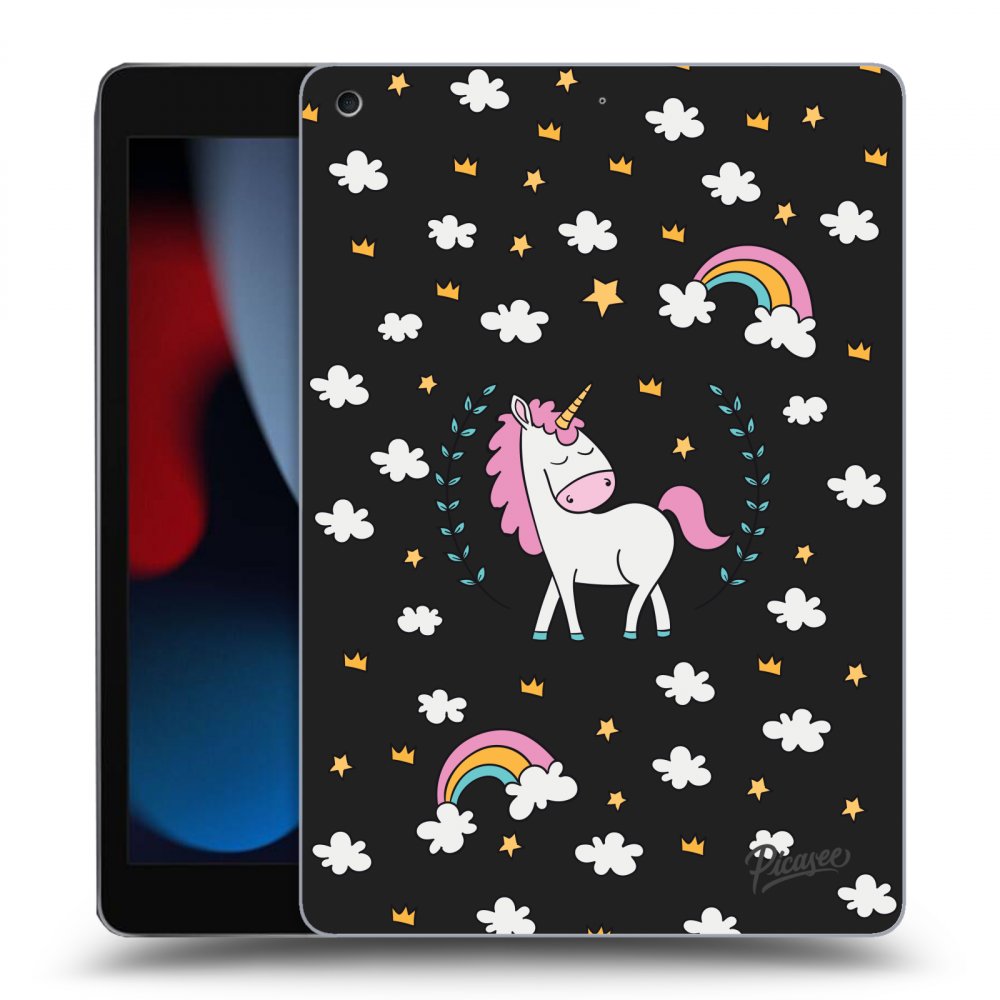 Picasee silikonový černý obal pro Apple iPad 10.2" 2021 (9. gen) - Unicorn star heaven