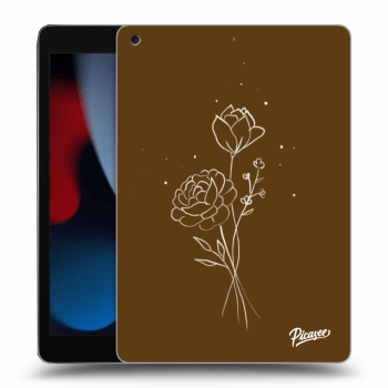 Picasee silikonový průhledný obal pro Apple iPad 10.2" 2021 (9. gen) - Brown flowers
