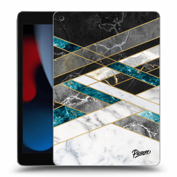 Picasee silikonový průhledný obal pro Apple iPad 10.2" 2021 (9. gen) - Black & White geometry