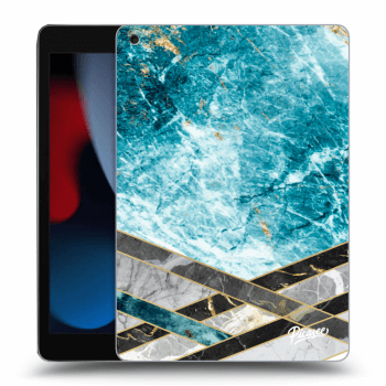 Picasee silikonový černý obal pro Apple iPad 10.2" 2021 (9. gen) - Blue geometry