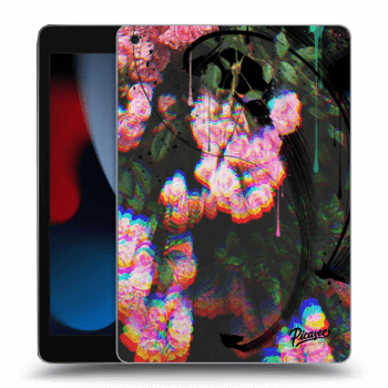 Picasee silikonový průhledný obal pro Apple iPad 10.2" 2021 (9. gen) - Rosebush black