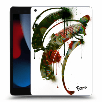Picasee silikonový černý obal pro Apple iPad 10.2" 2021 (9. gen) - Roses white