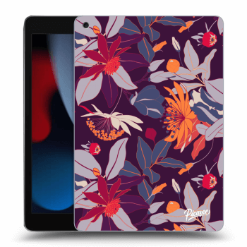 Picasee silikonový černý obal pro Apple iPad 10.2" 2021 (9. gen) - Purple Leaf
