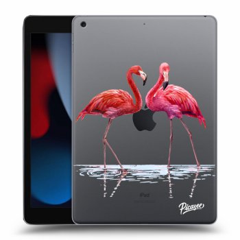 Picasee silikonový průhledný obal pro Apple iPad 10.2" 2021 (9. gen) - Flamingos couple