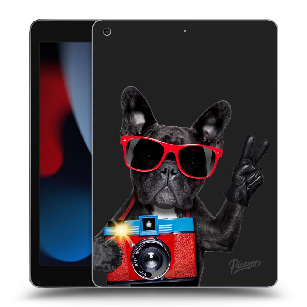 Picasee silikonový černý obal pro Apple iPad 10.2" 2021 (9. gen) - French Bulldog