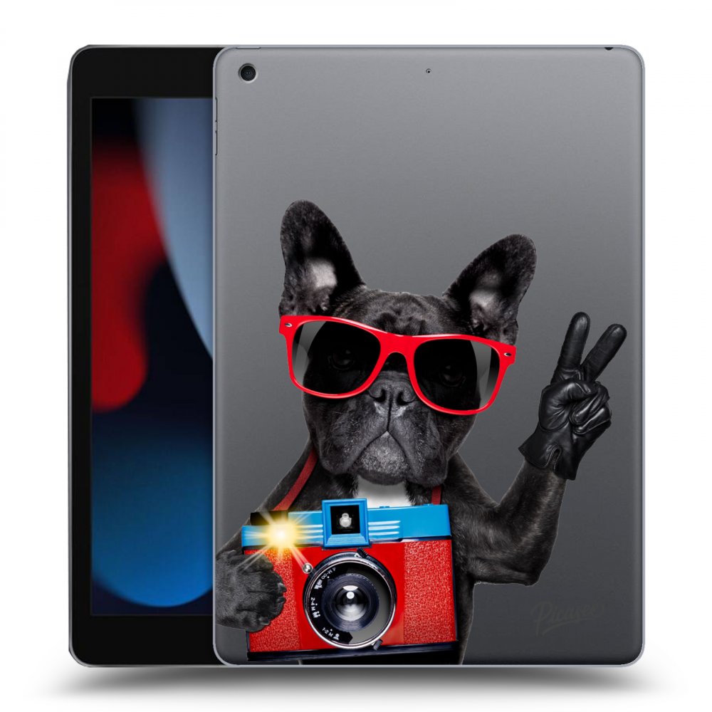 Picasee silikonový průhledný obal pro Apple iPad 10.2" 2021 (9. gen) - French Bulldog