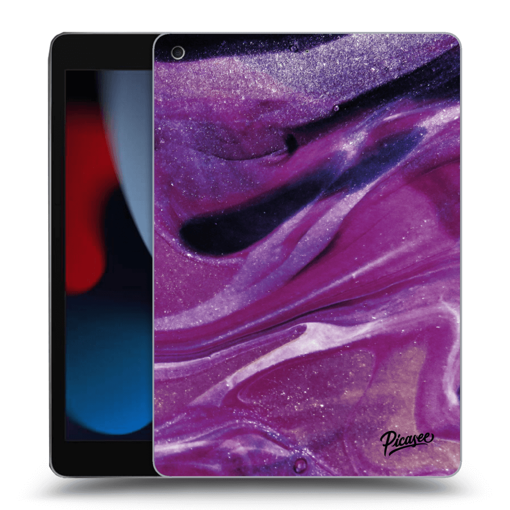 Picasee silikonový průhledný obal pro Apple iPad 10.2" 2021 (9. gen) - Purple glitter