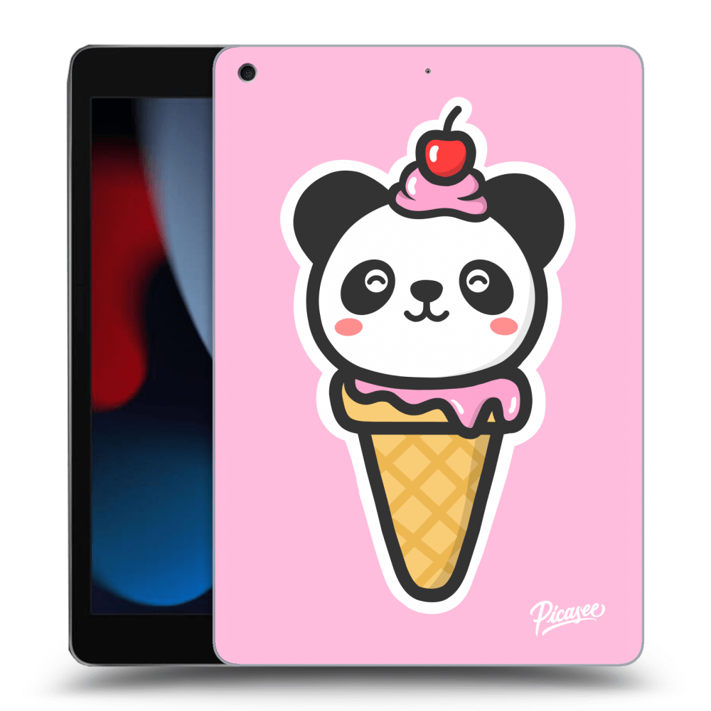 Picasee silikonový průhledný obal pro Apple iPad 10.2" 2021 (9. gen) - Ice Cream Panda